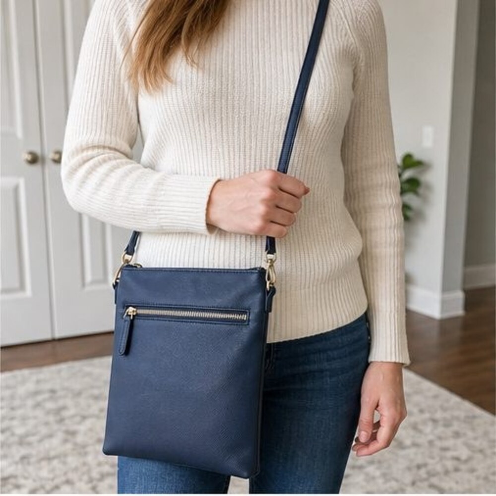 Burgundy Suede Crossbody Bag - Picture 2 of 6